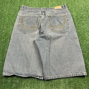 VTG Jeans Colony Men's Blue 37x14" Denim Cotton Poly Baggy Wide Leg Shorts Y2K